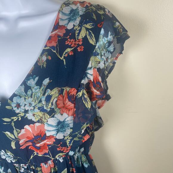 Alter'd State Maxi Dress S Navy Blue Floral Boho Cottagecore Modest Church Fairy - Picture 3 of 14